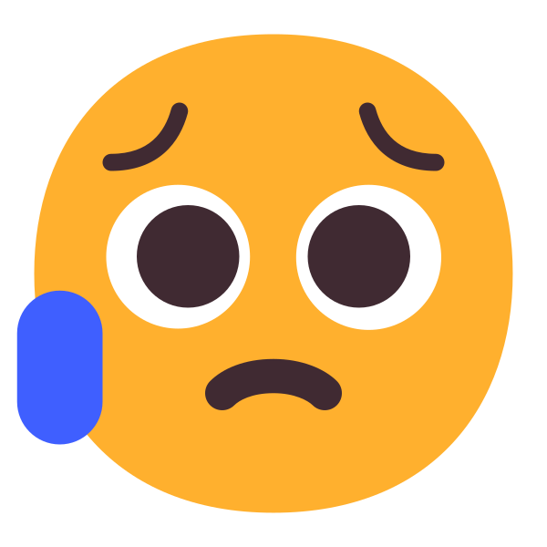 Sad But Relieved Face Flat