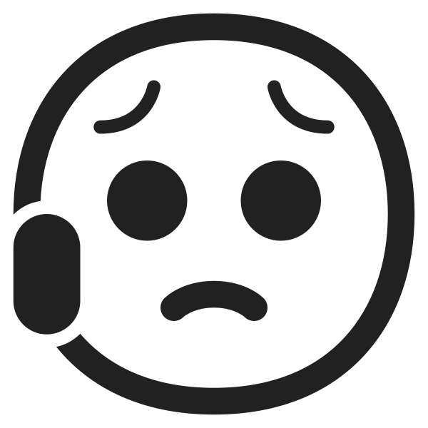 Sad But Relieved Face High Contrast