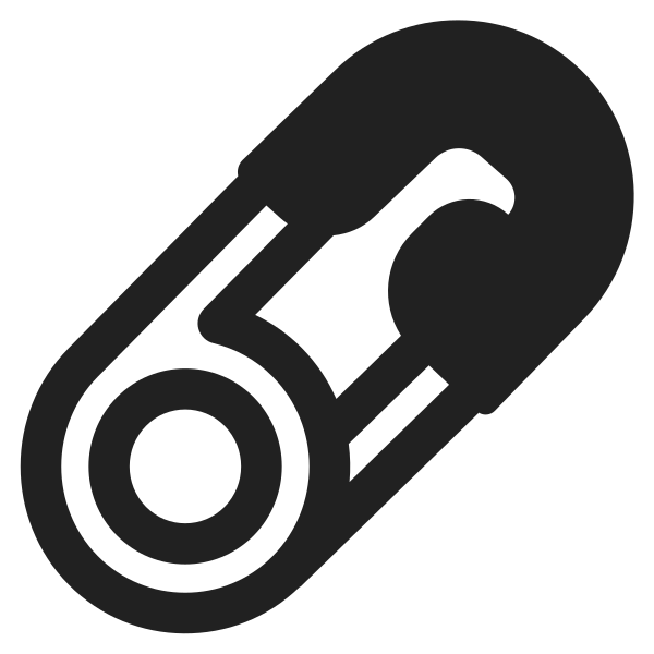 Safety Pin High Contrast Vector