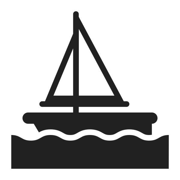 Sailboat High Contrast Vector