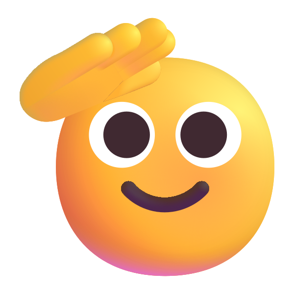 Saluting Face Color Vector
