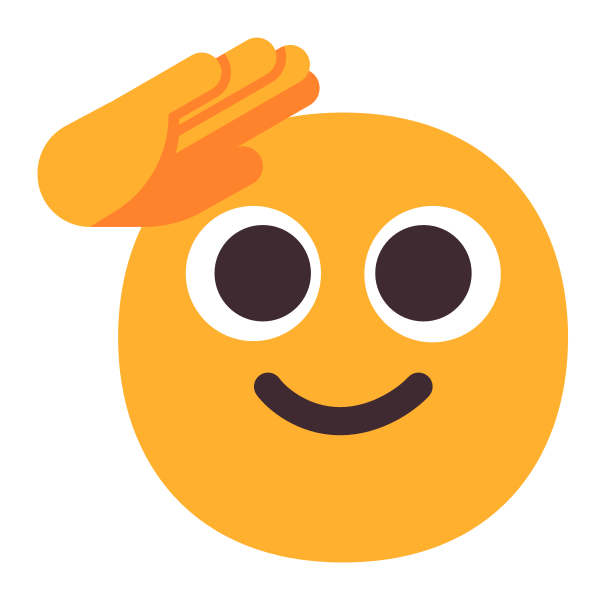 Saluting Face Flat Vector