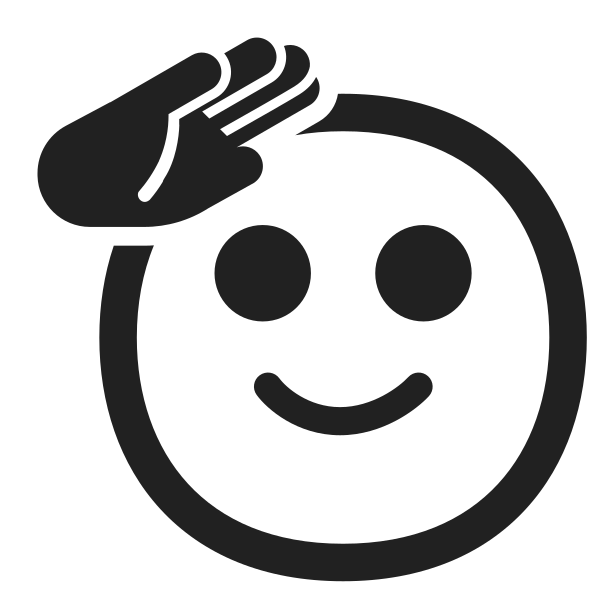Saluting Face High Contrast Vector
