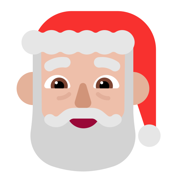 Santa Claus Flat Medium Light Vector