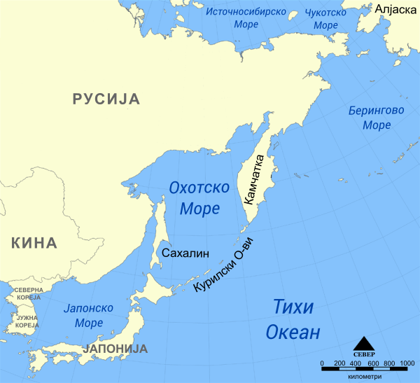 Sea Of Okhotsk Map With State Labels Mk