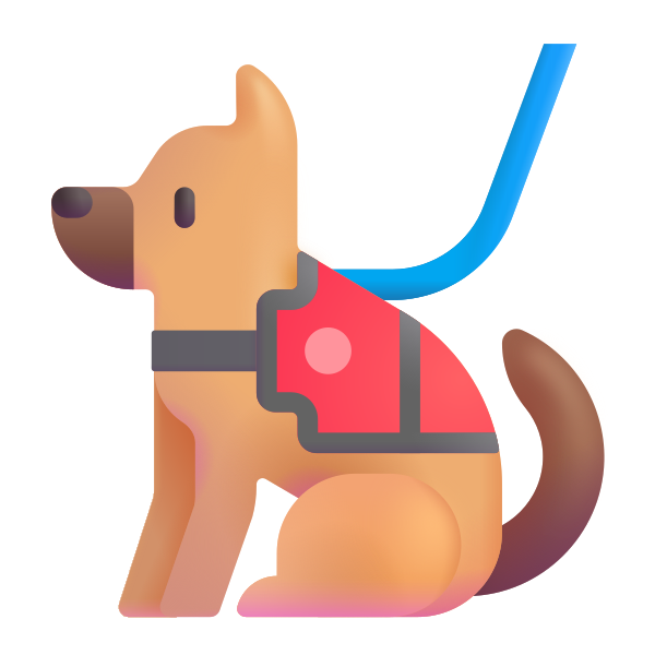 Service Dog Color Vector