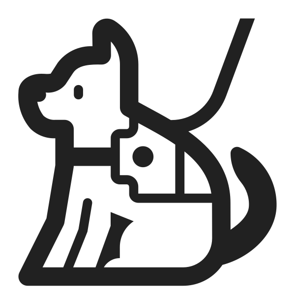 Service Dog High Contrast Vector