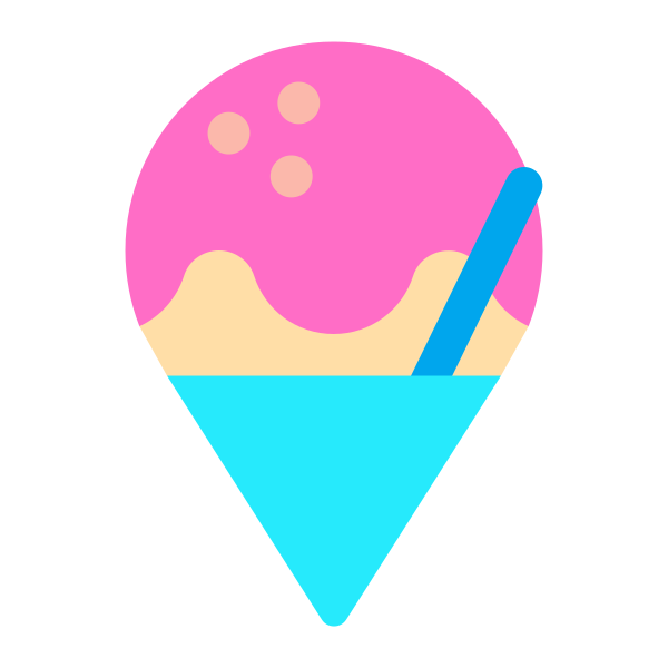 Shaved Ice Flat Vector