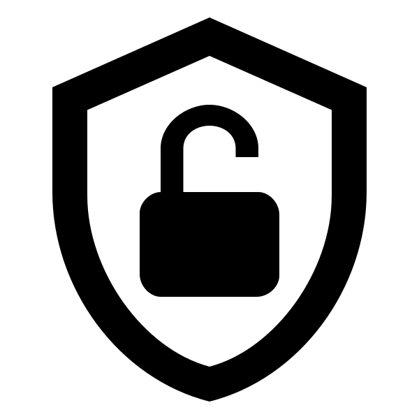 Shield Lock Open Outline