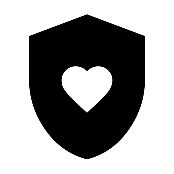 Shield With Heart Fill