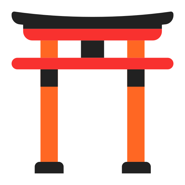 Shinto Shrine Flat Vector