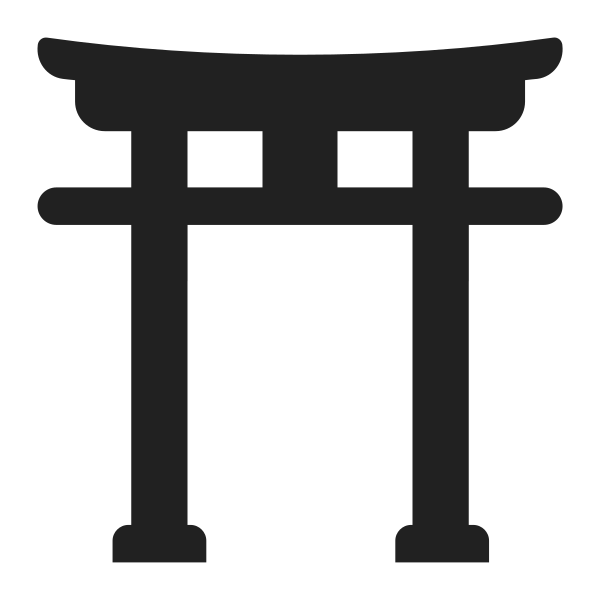 Shinto Shrine High Contrast Vector