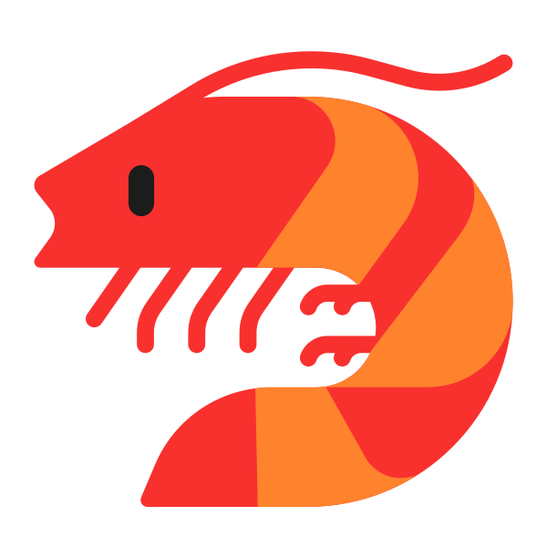 Shrimp Flat Vector