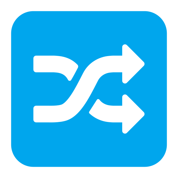 Shuffle Tracks Button Flat Vector