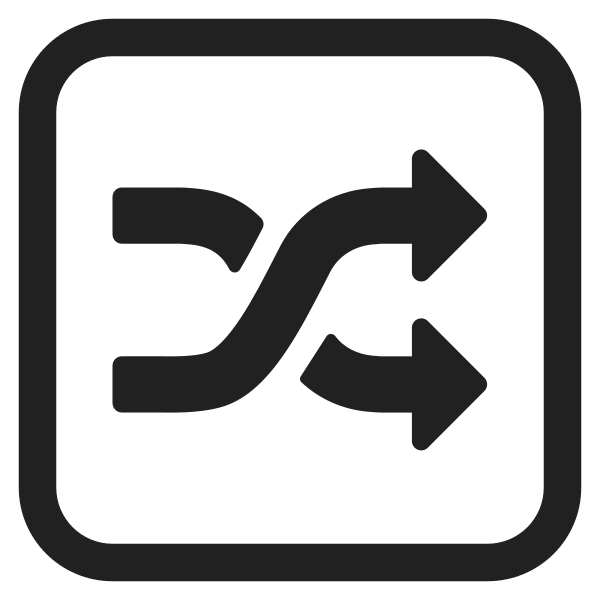 Shuffle Tracks Button High Contrast Vector
