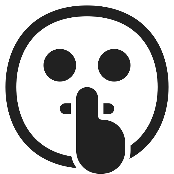 Shushing Face High Contrast Vector