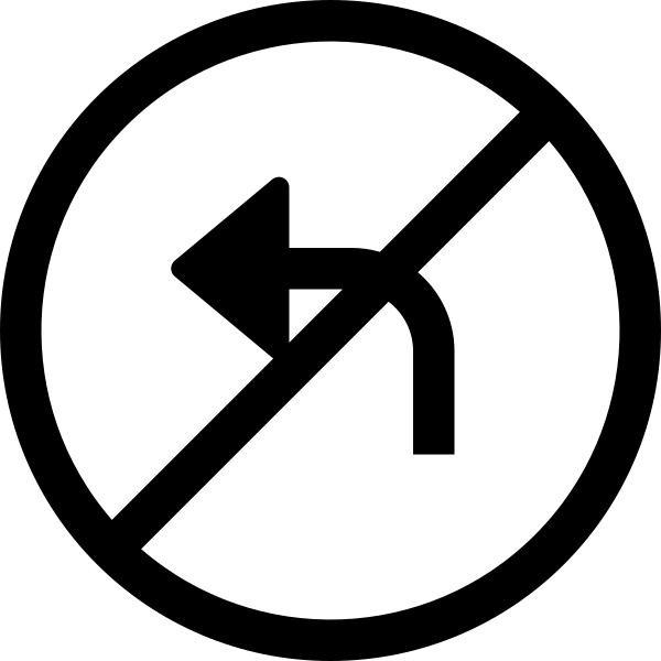 Sign No Left Turn