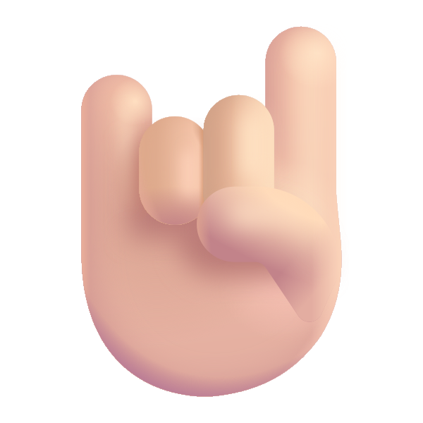Sign Of The Horns Color Light Vector