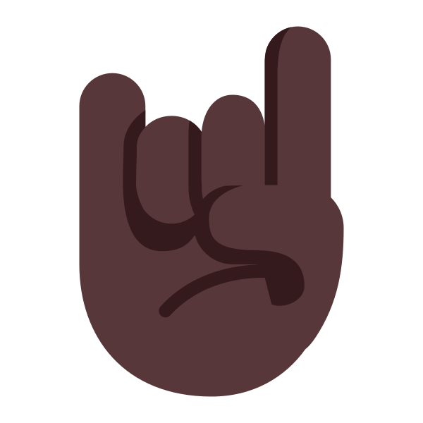 Sign Of The Horns Flat Dark Vector