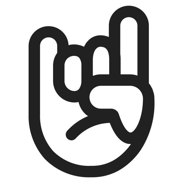 Sign Of The Horns High Contrast Default Vector