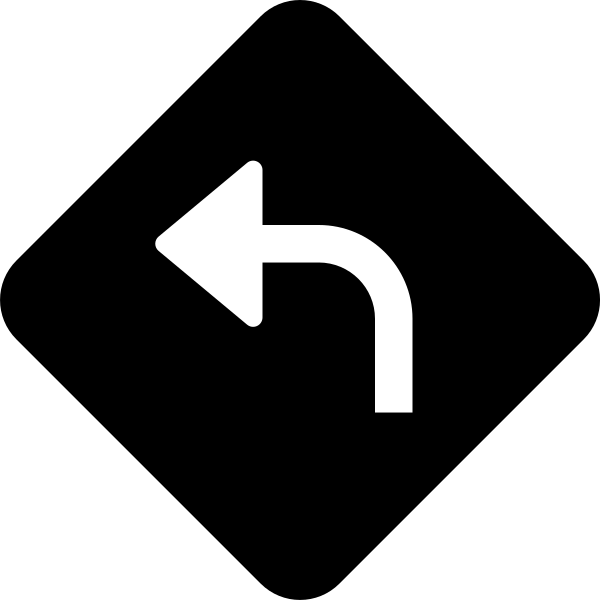 Sign Turn Left Fill