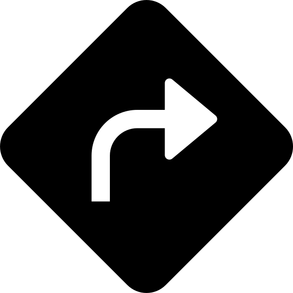 Sign Turn Right Fill