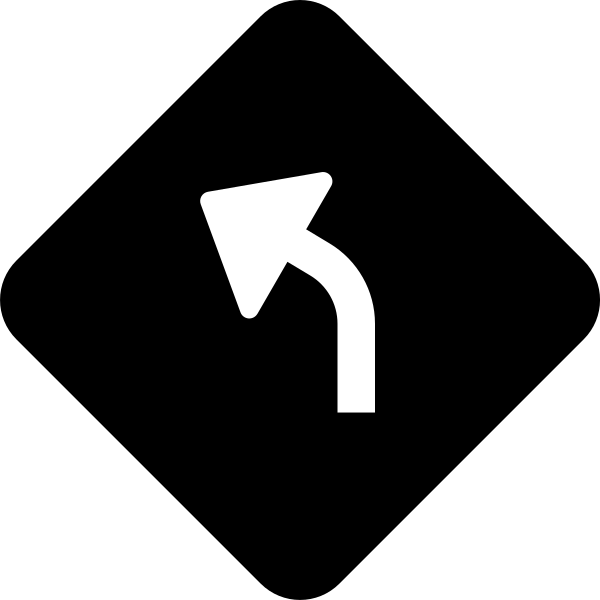 Sign Turn Slight Left Fill