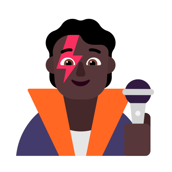 Singer Flat Dark Vector