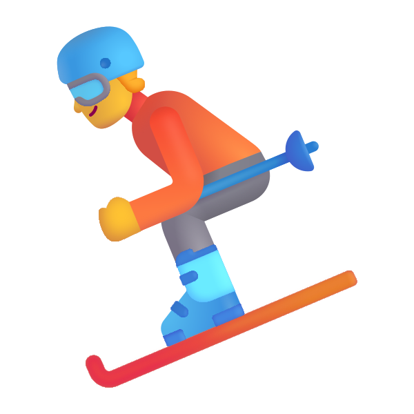 Skier Color Vector