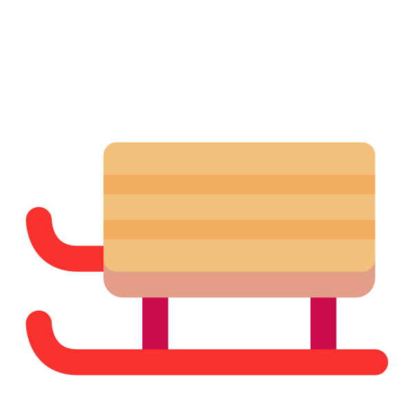 Sled Flat Vector