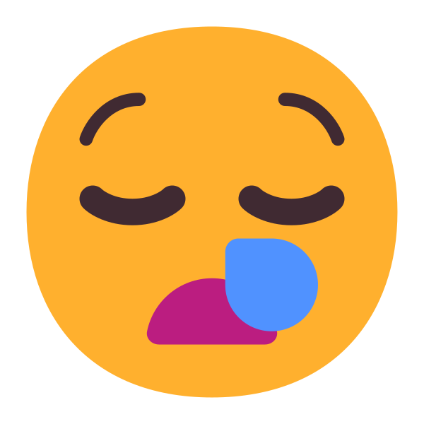 Sleepy Face Flat Vector