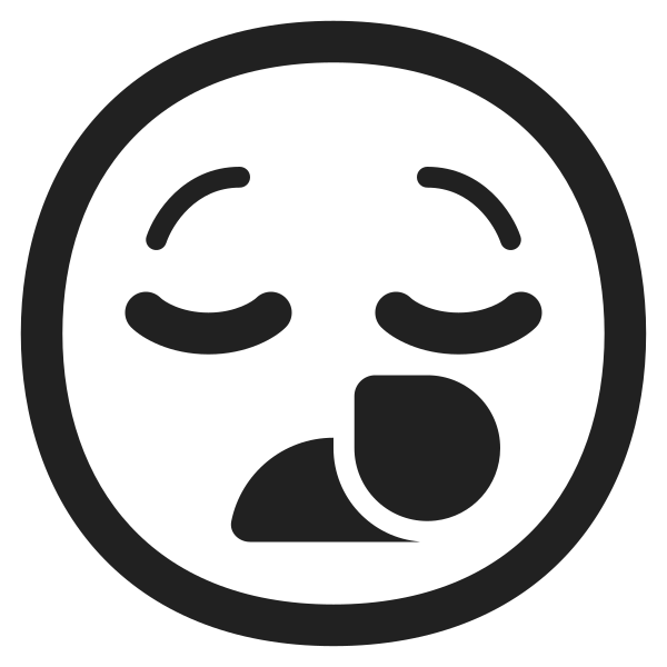 Sleepy Face High Contrast Vector