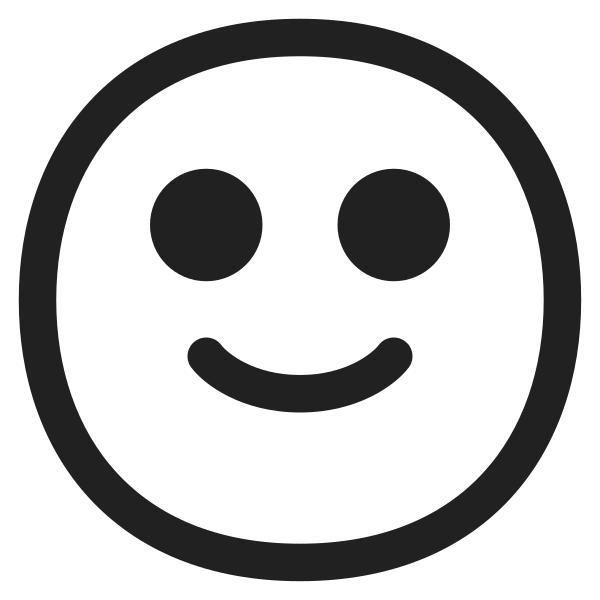 Slightly Smiling Face High Contrast Vector