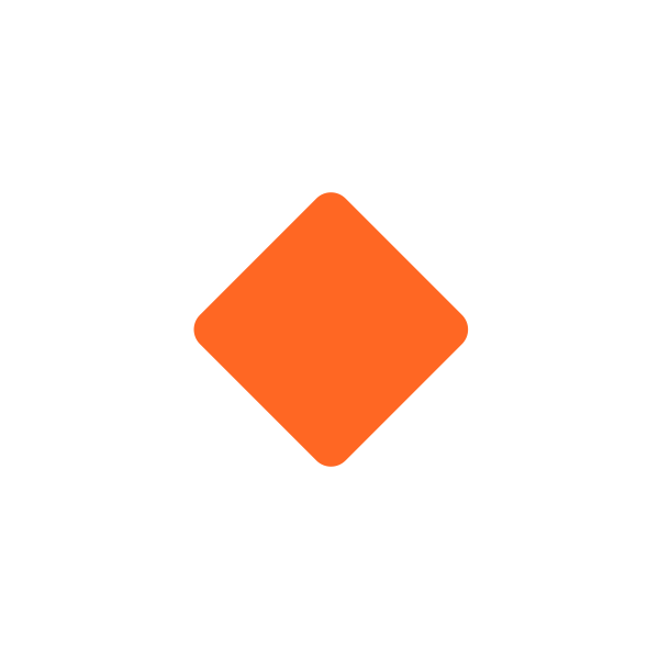 Small Orange Diamond Flat Vector