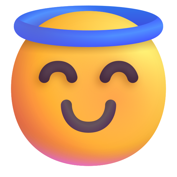 Smiling Face With Halo Color Vector