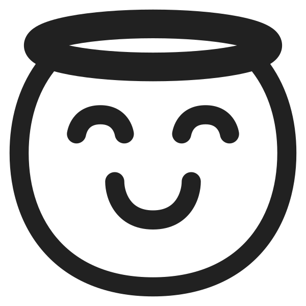Smiling Face With Halo High Contrast Vector