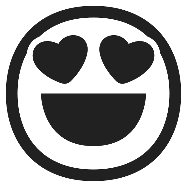 Smiling Face With Heart Eyes High Contrast