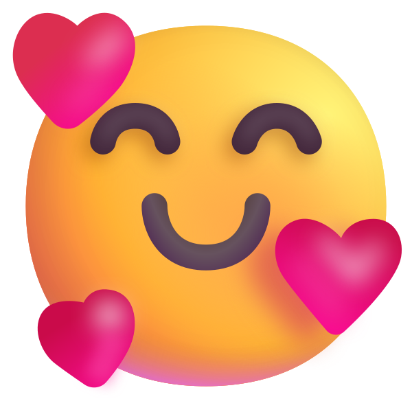 Smiling Face With Hearts Color Vector