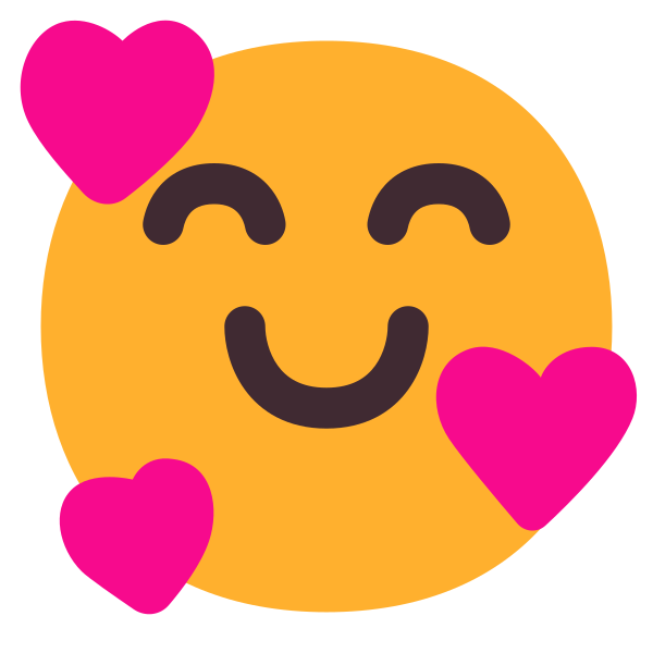 Smiling Face With Hearts Flat Vector