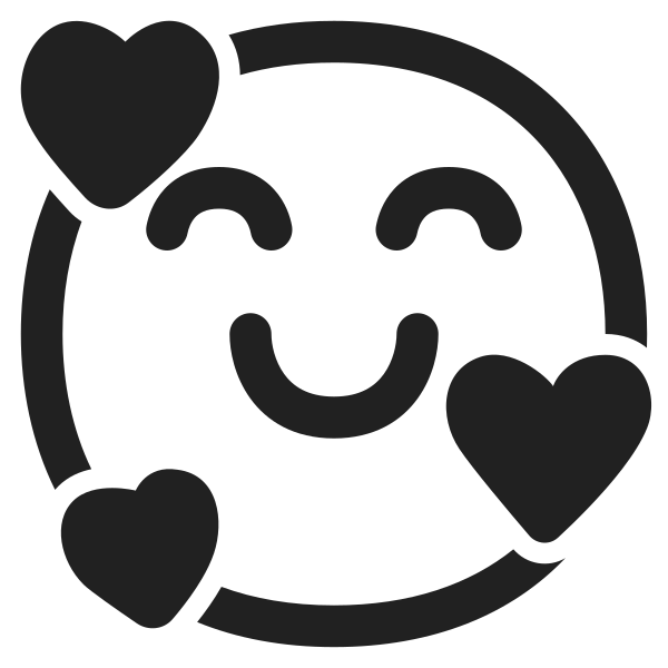 Smiling Face With Hearts High Contrast