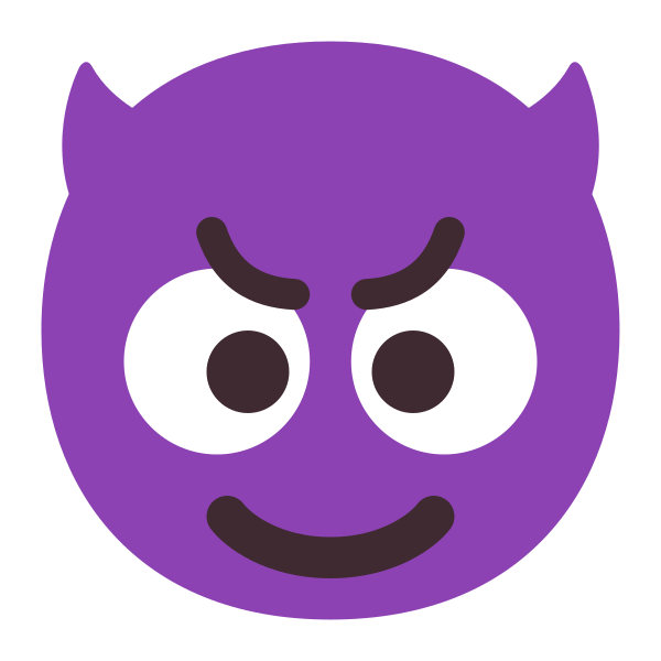 Smiling Face With Horns Flat