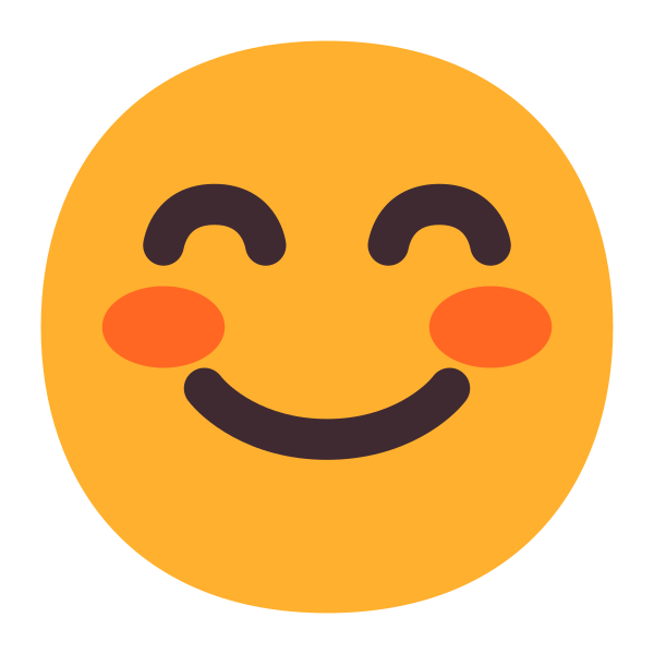 Smiling Face With Smiling Eyes Flat Vector