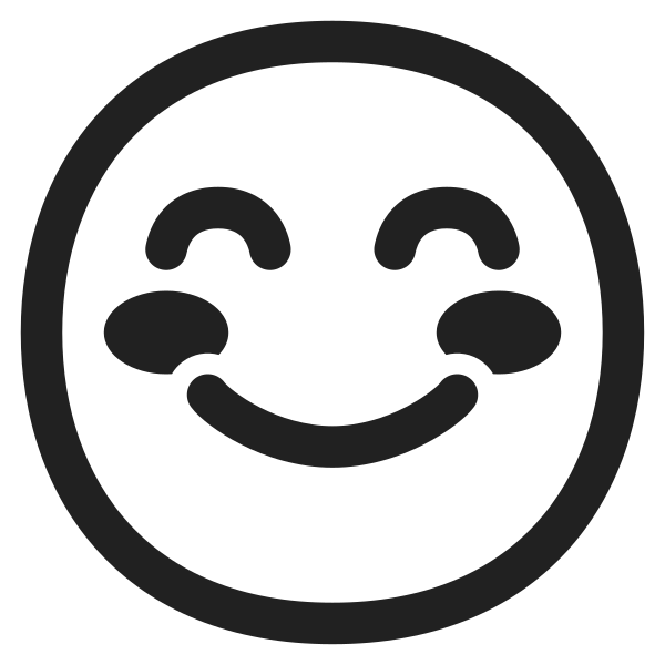 Smiling Face With Smiling Eyes High Contrast Vector