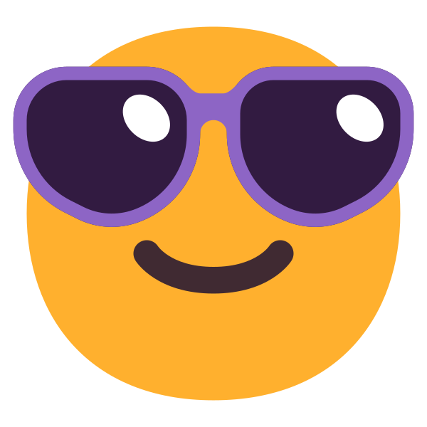 Smiling Face With Sunglasses Flat Vector
