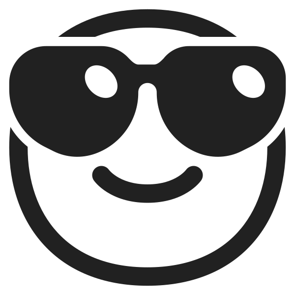 Smiling Face With Sunglasses High Contrast Vector