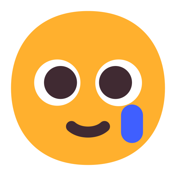 Smiling Face With Tear Flat