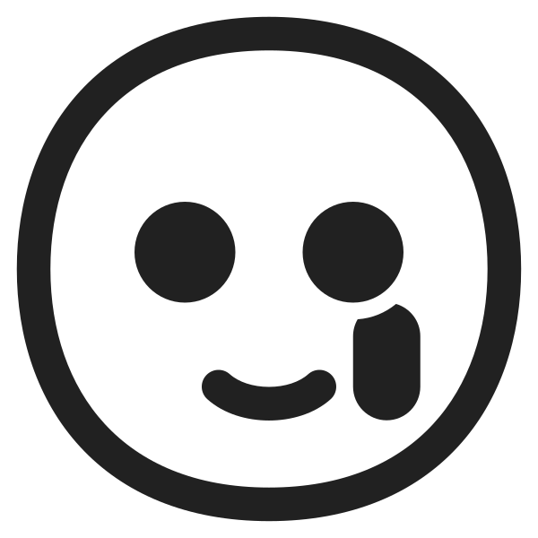 Smiling Face With Tear High Contrast Vector