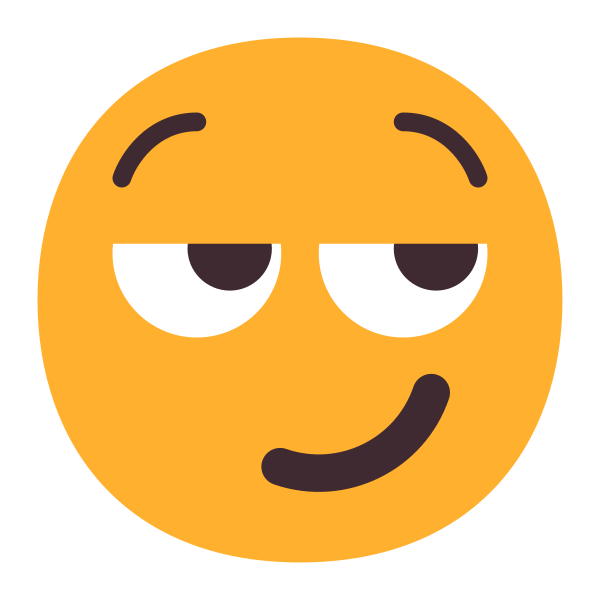 Smirking Face Flat Vector