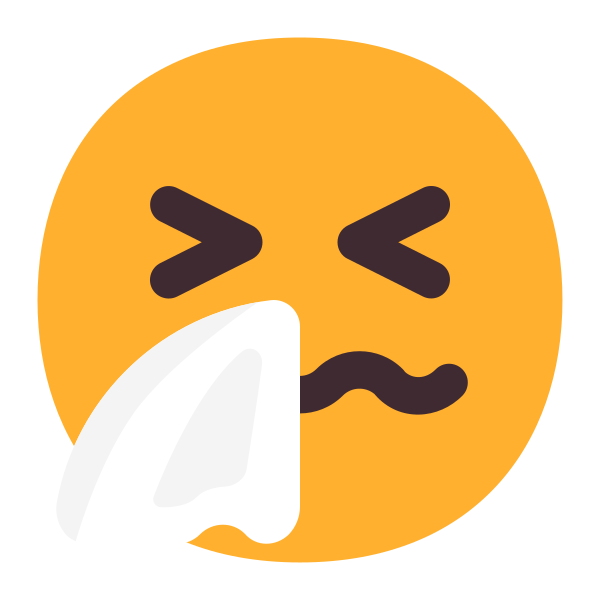Sneezing Face Flat Vector