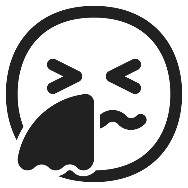Sneezing Face High Contrast Vector